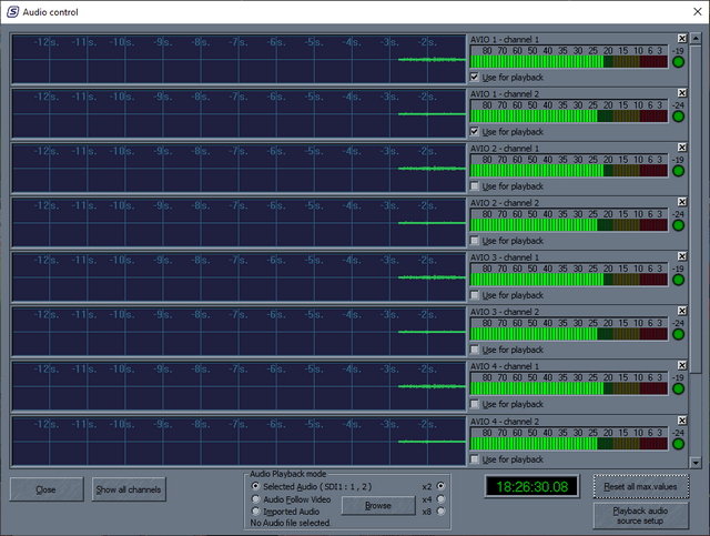 Audio Control window